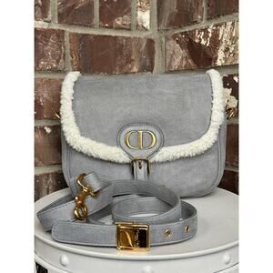 Christian Dior Bobby Flap Bag Shearling and Suede Medium 69901